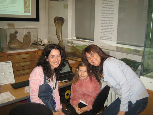 Me with daughter and mother after helping them to do the reptile finder quiz